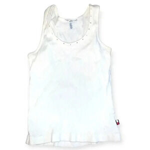 Vintage y2k Tommy Hilfiger Rhinestones Studded White Camisole